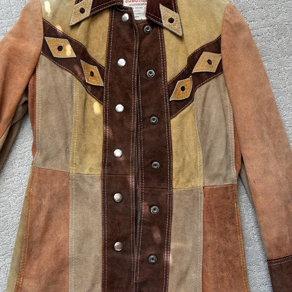 Vintage multicolored suede jacket by suburban international - Picture 2 of 9